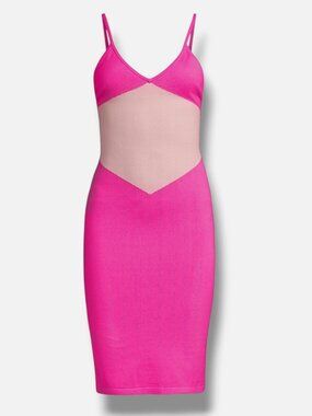 Victor Glemaud Womens Pink Colorblocked Sleeveless Knee-Length Dress Size S